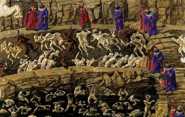 BOTTICELLI, Sandro Inferno, Canto XVIII China oil painting art